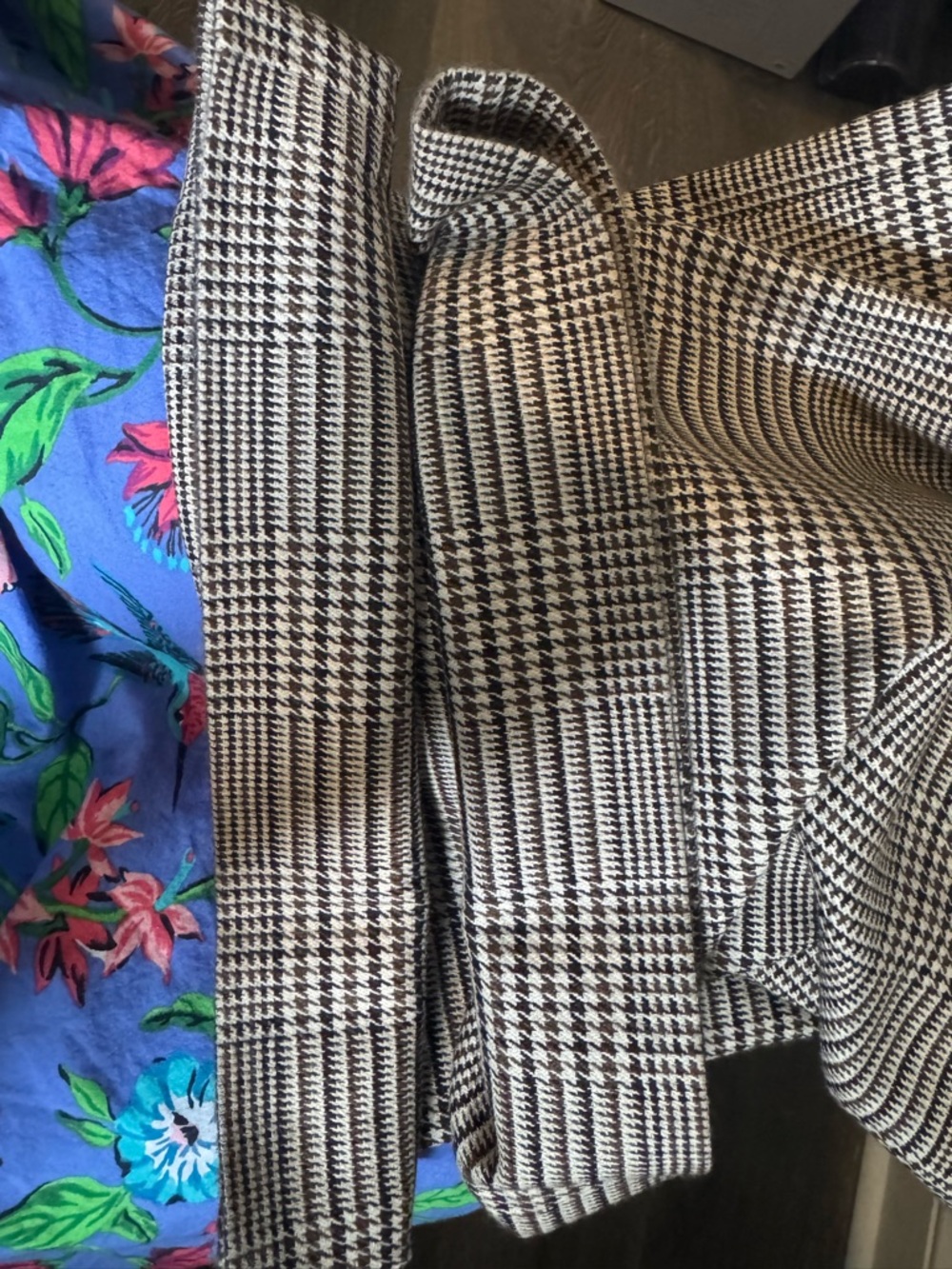 Veronica Beard Neutral Glen Check Plaid Trousers Sz 16 - Picture 6 of 6